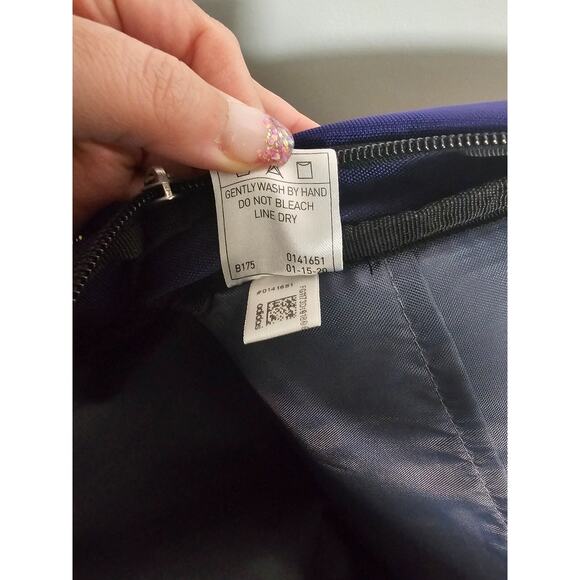 Adidas Lrg Backpack Purple School Hiking Utility TravelBottlePockets Embroidered - Picture 5 of 9